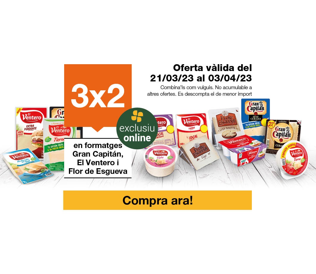 Fes clic aquí per veure el 3x2 en formatgería -3- Pàgina de promoció