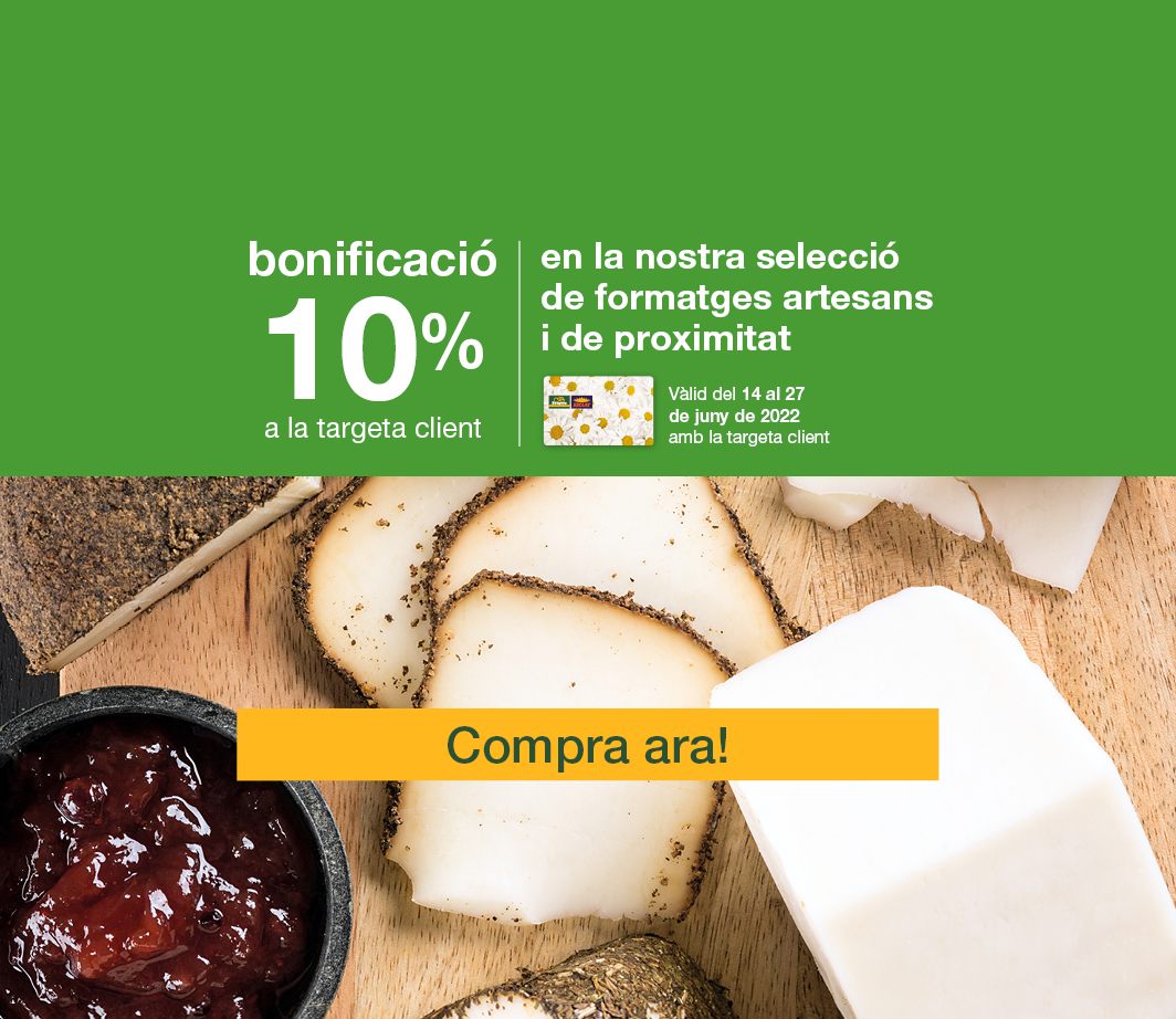 Clica aquí per veure el 10% en bonificació en formatges -3- Pàgina de categoria de productes