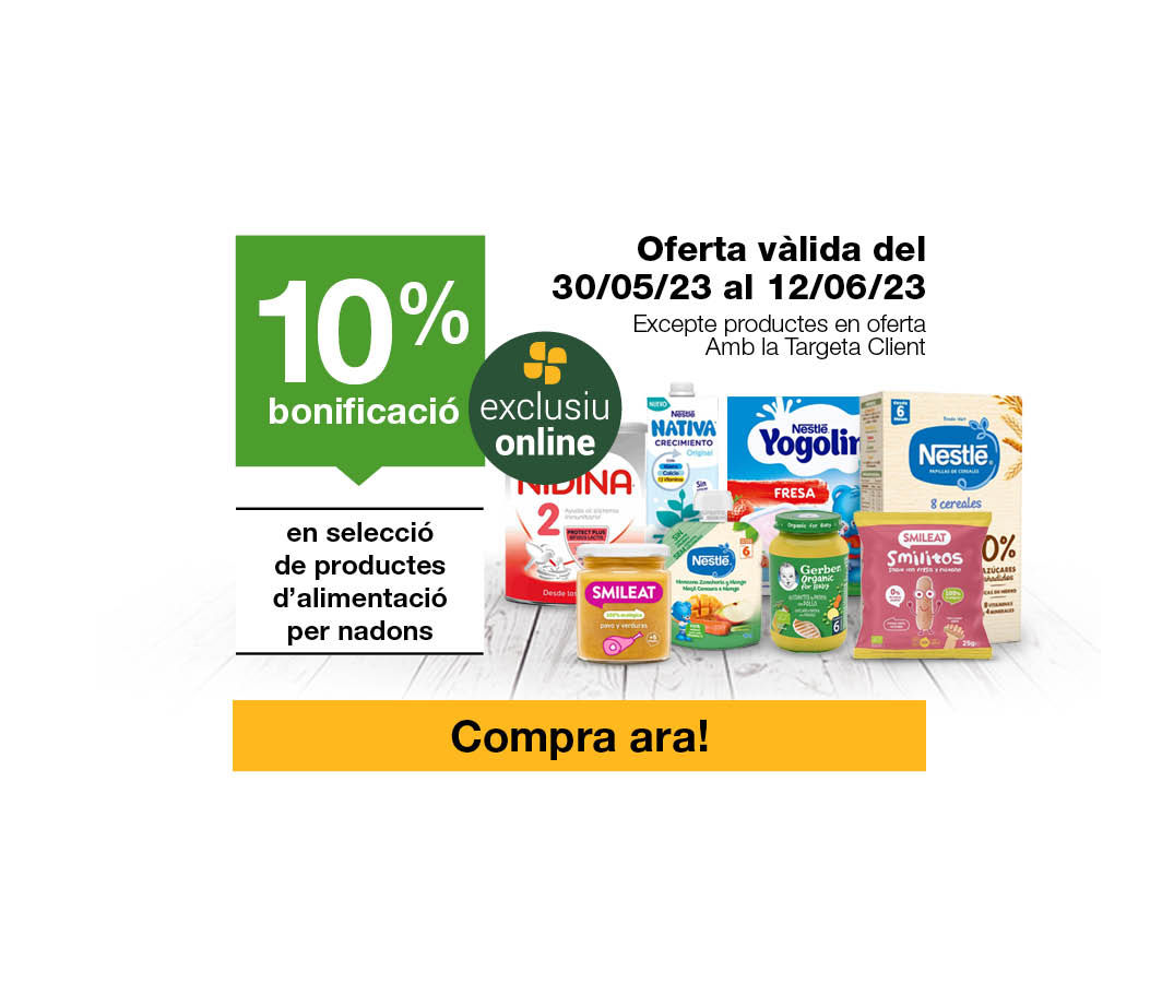 Fes clic aquí per veure el 10% de bonificació en selecció de productes d'alimentació per nadons -3- Pàgina de promoció