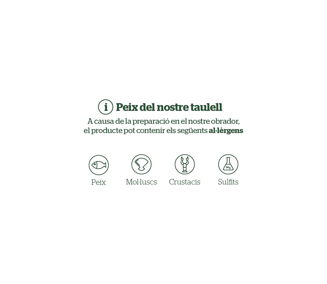 Clica aquí per veure els al·lèrgens del peix de taulell. -3- Pàgina de categoria de productes