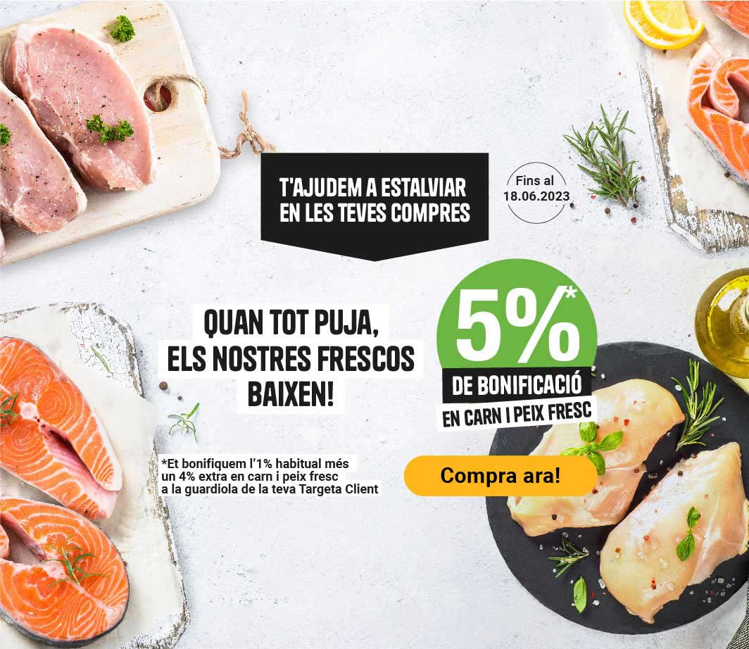 Fes clic aquí per gaudir del 5% de bonificació en carn i peix -4- Pàgina de promoció