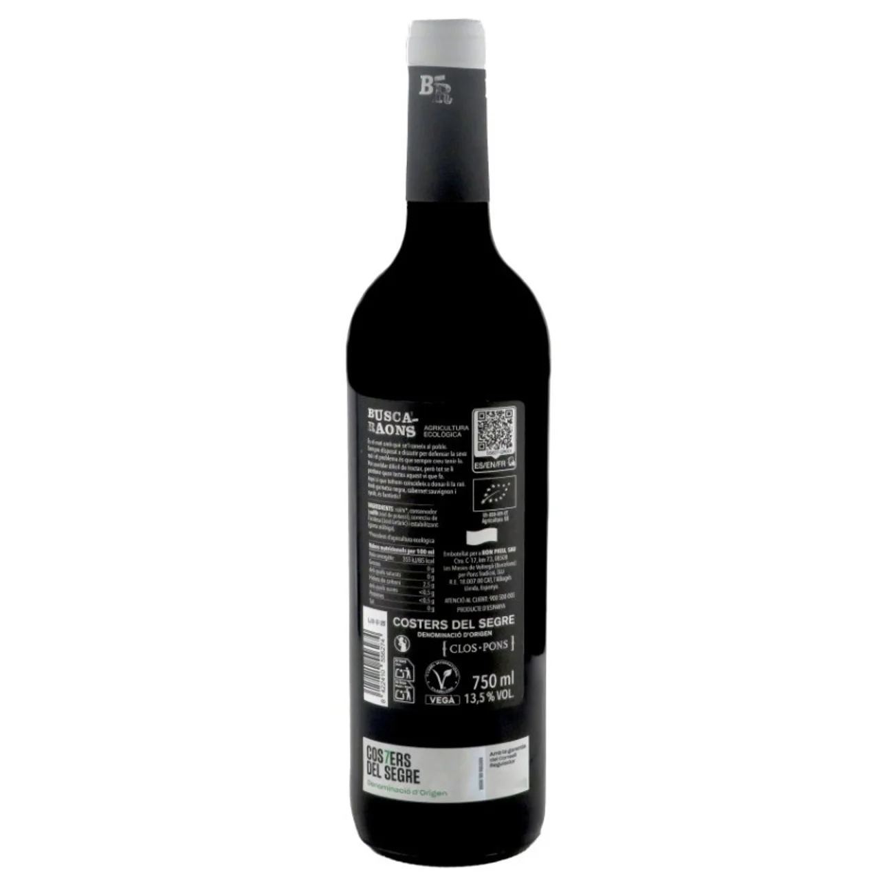 Vino tinto ecológico DO Costers del Segre