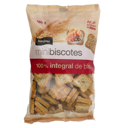 BONPREU Minibiscotes 100 % integral de blat