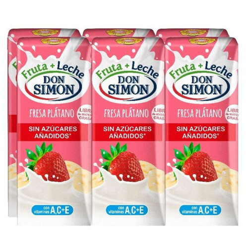 DON SIMON Suc amb llet maduixa-plàtan zero en cartró