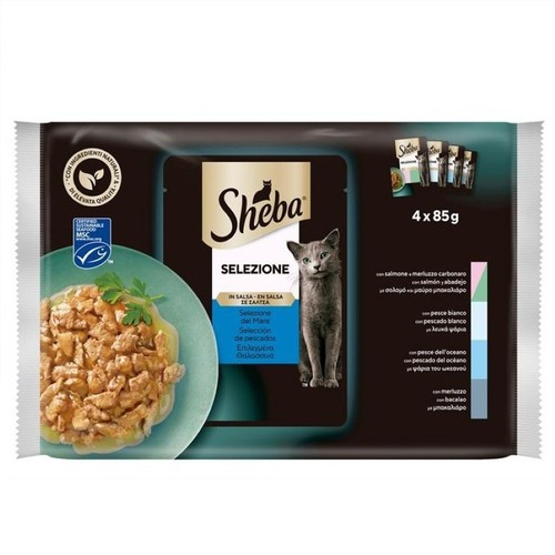 SHEBA Menjar de salsa de peix per a gat adult
