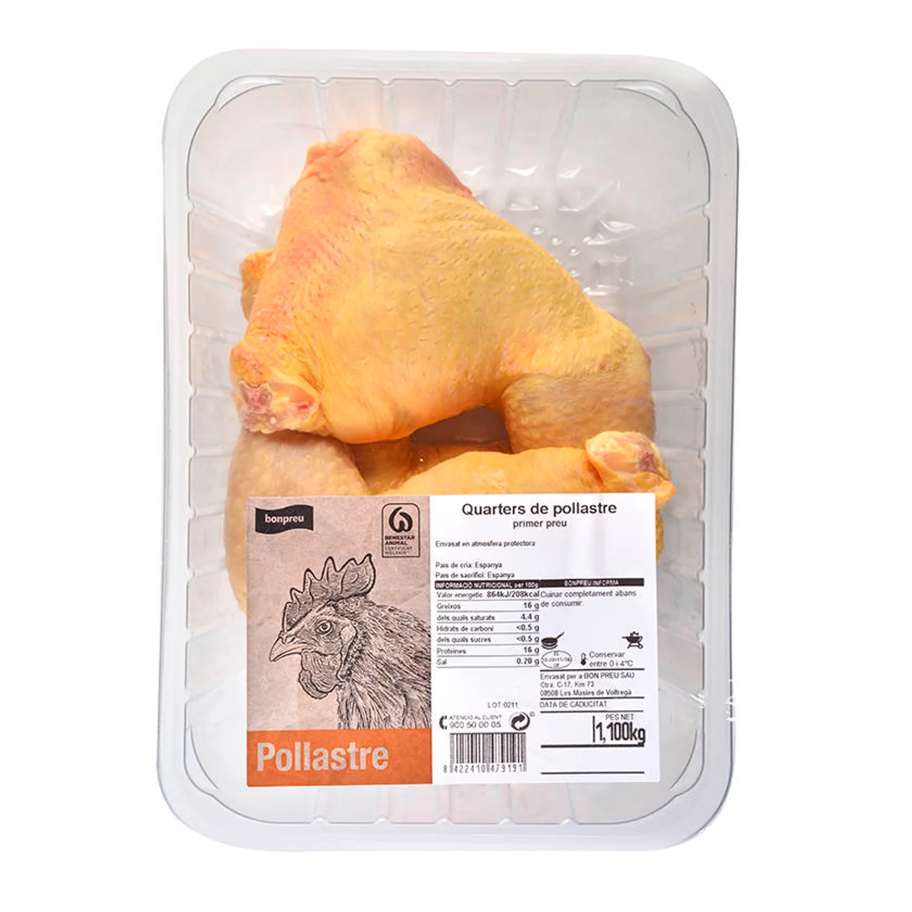 BONPREU Cuartos de muslo de pollo