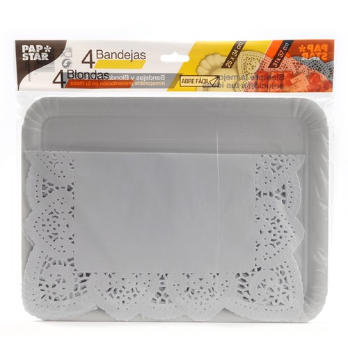 PAPSTAR Safata rectangular amb blonda