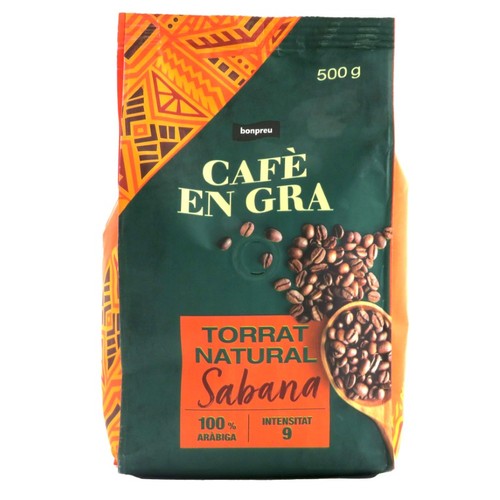 BONPREU Cafè en gra de torrat natural Sabana