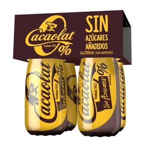 Imagen de CACAOLAT Batut de cacau UHT 0% 4x20 cl en ampolla