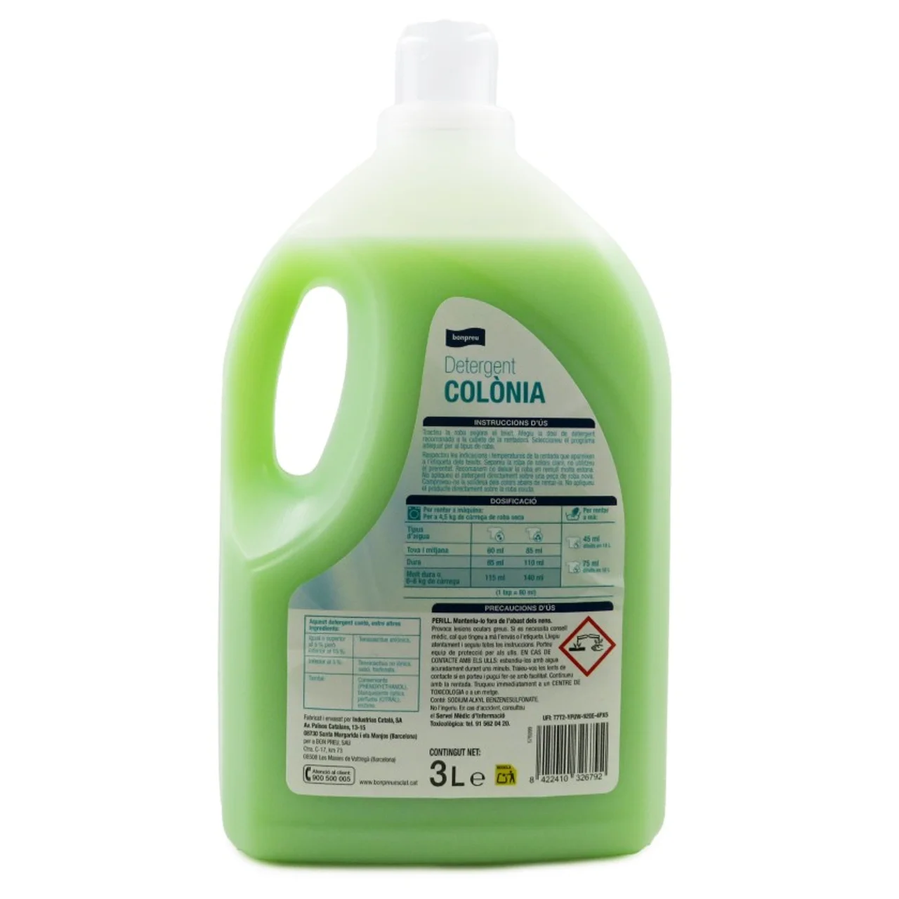BONPREU Detergente líquido colonia de 50 dosis