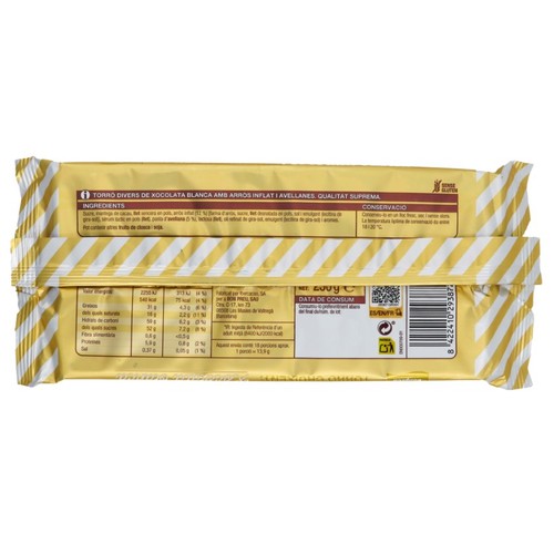 BONPREU Torró cruixent de xocolata blanca