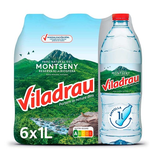 VILADRAU Aigua mineral natural 6x1 L