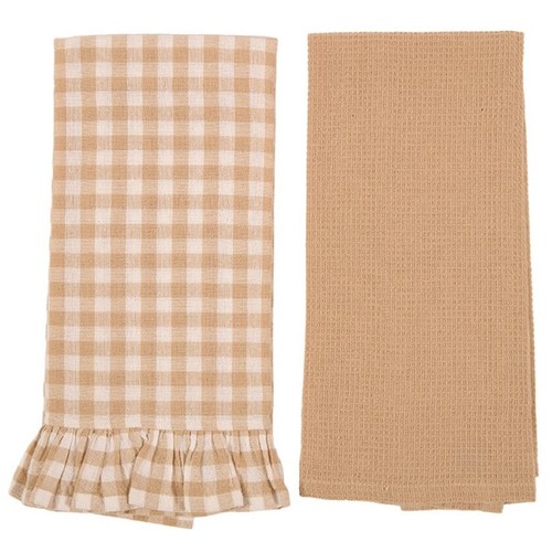 KIANDU Set draps 100% cotó vichy marró