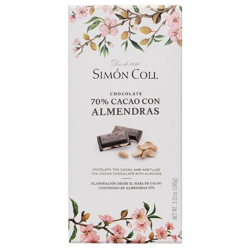 SIMÓN COLL Xocolata 70% cacau amb ametlla Km0
