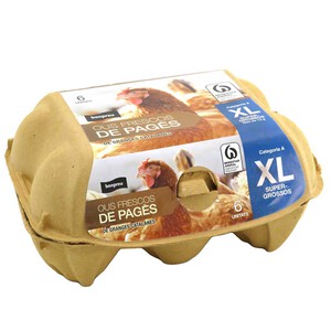 BONPREU Ous frescos de pagès XL 6 unitats