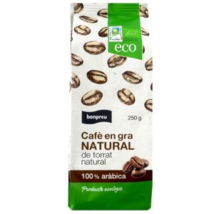 BONPREU Café de tueste natural en grano ecológico