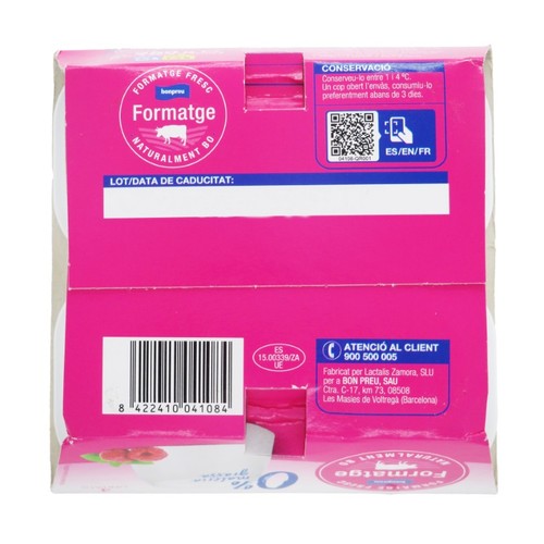 BONPREU Formatge fresc 0% MG