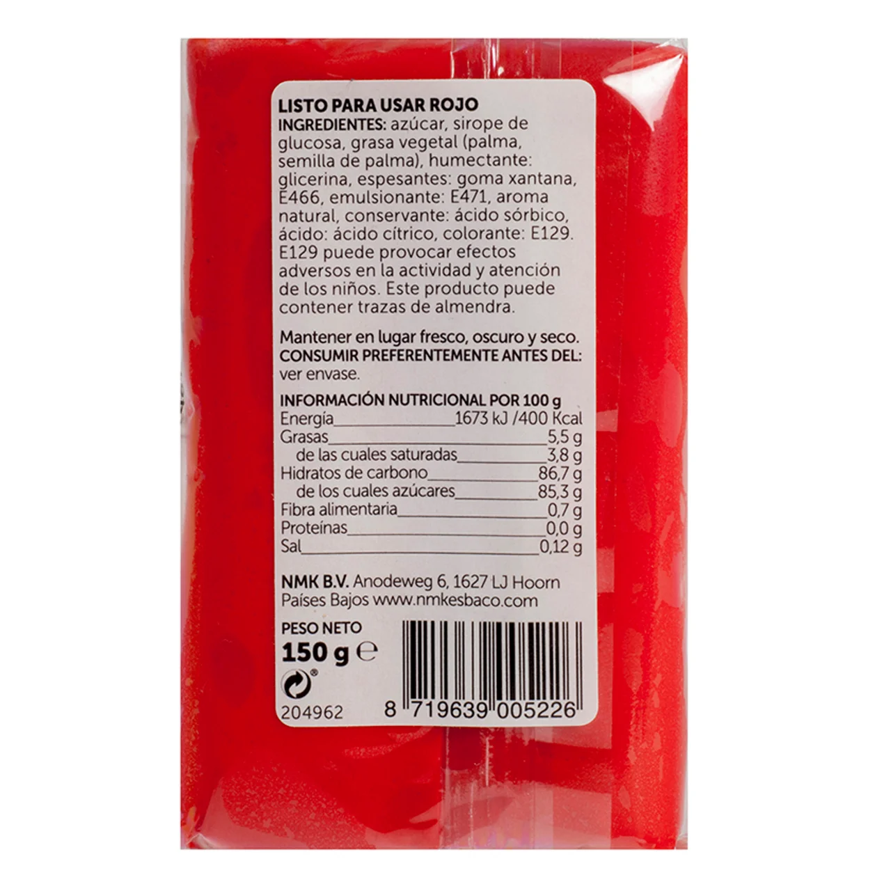 Fondant rojo