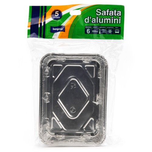 BONPREU Safata d'alumini 650 ml