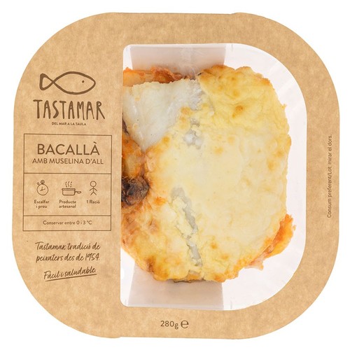 TASTAMAR Bacallà amb muselina d'all