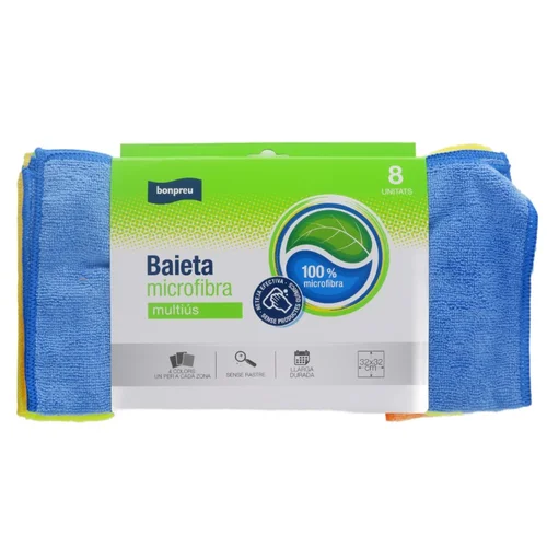 BONPREU Bayeta de microfibras para cristales