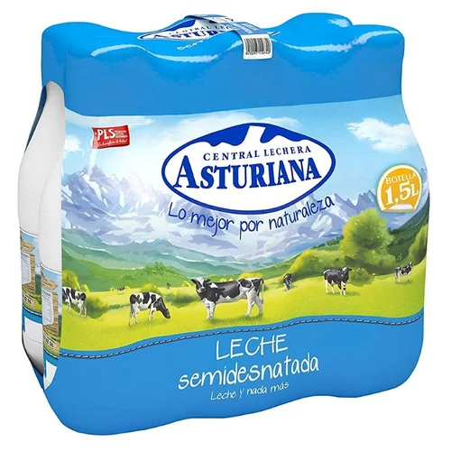 Leche semidesnatada en botella