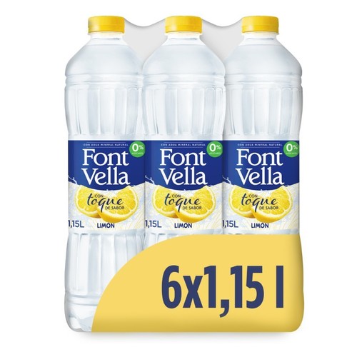 FONT VELLA Aigua amb gust de llimona 6x1,15 L