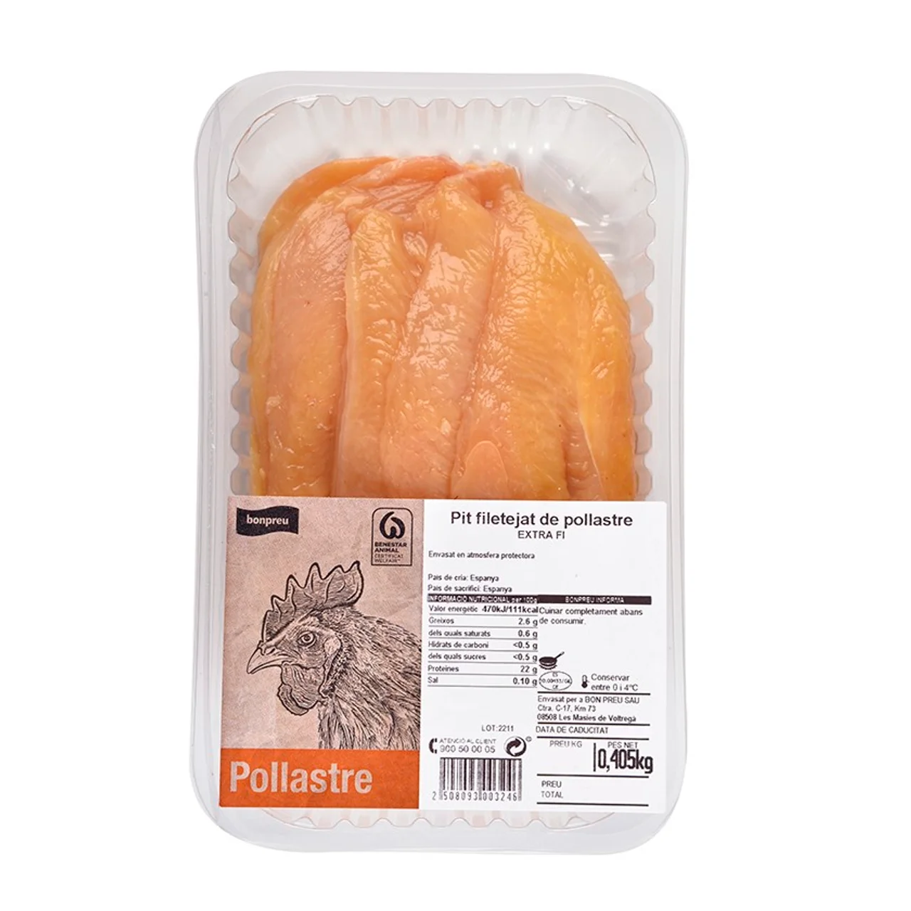 BONPREU Pechuga fileteada extra fina