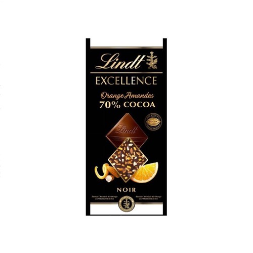 LINDT EXCELLENCE Xocolata negra 70% ametlles i taronja