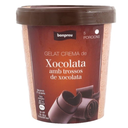 BONPREU Gelat de xocolata amb trossos de xocolata