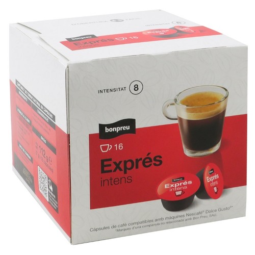BONPREU Càpsules de cafè exprés intens