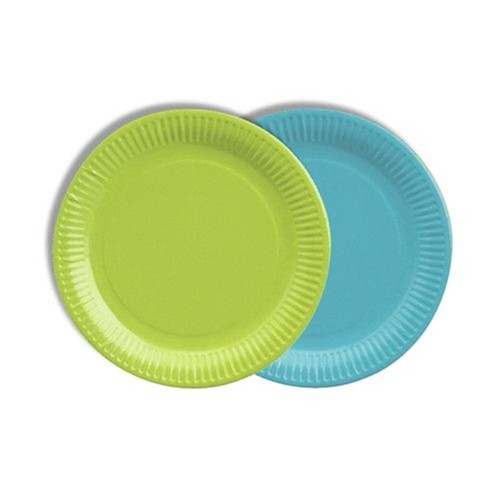 PAPSTAR Plats de cartró 18 cm verd i blau