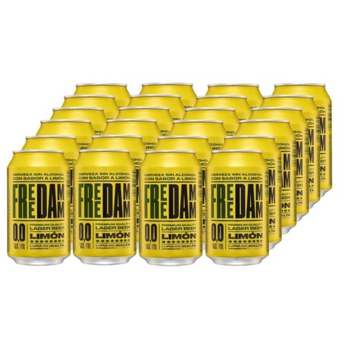 FREE DAMM Cervesa sense alcohol amb llimona 24x33cl en llauna