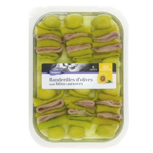 BONPREU Banderilles d'olives amb bitxo i anxoves