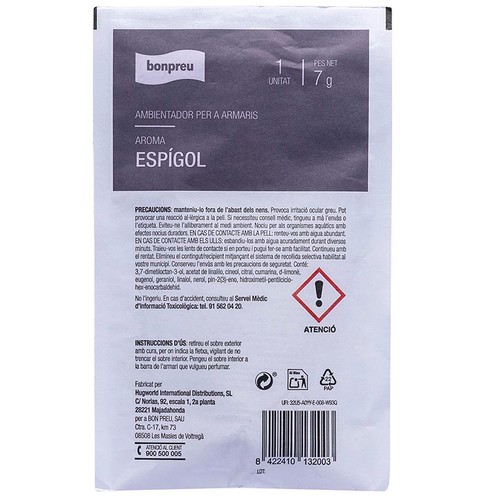 BONPREU Ambientador per a armaris aroma espígol
