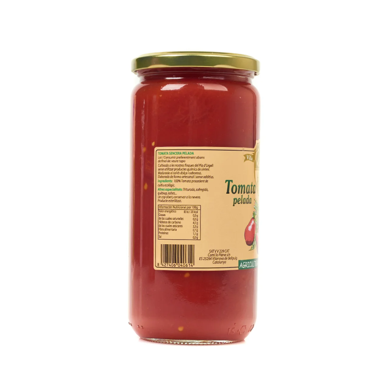 Tomate entero pelado ecológico