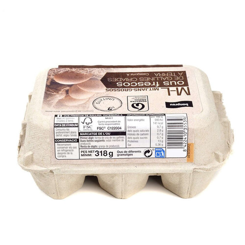 BONPREU Ous de gallina M/L criada a terra