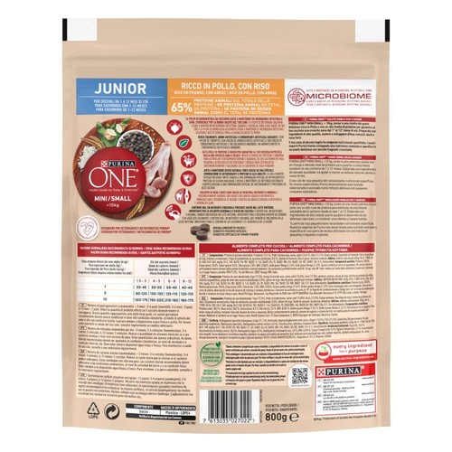 PURINA ONE Menjar de pollastre amb arròs per a gos júnior