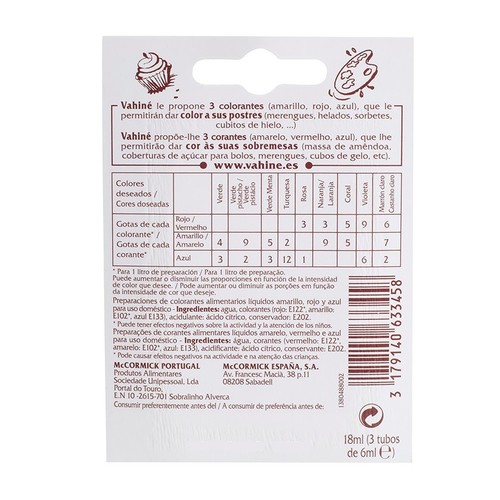 VAHINE Colorants alimentaris