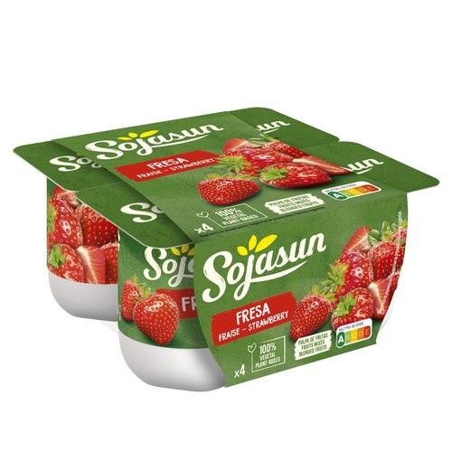 SOJASUN Postres vegetal de soja amb gust de maduixa