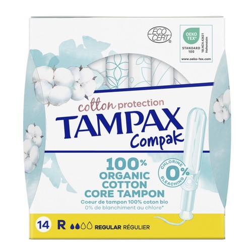 TAMPAX COMPAK Tampons ecològics regular 100% orgànics