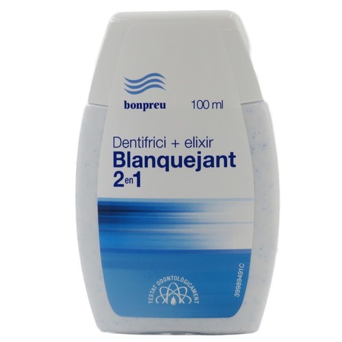 BONPREU Dentifrici i elixir blanquejant 2 en 1