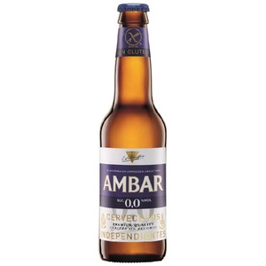 AMBAR Cervesa apta per celíacs sense alcohol en ampolla