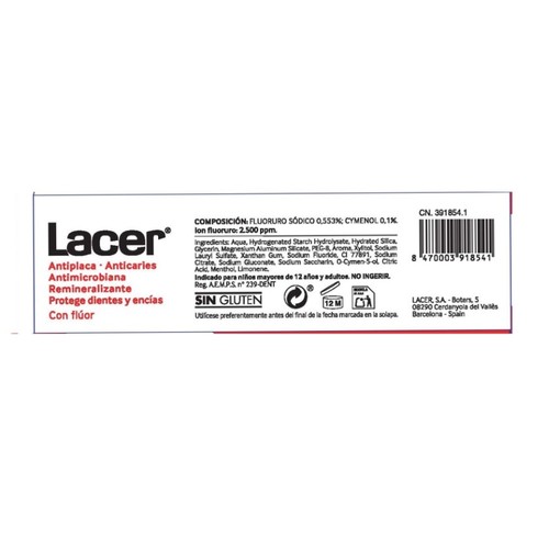 LACER Pasta dentífrica amb fluor
