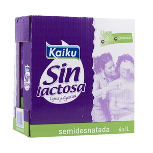 KAIKU Llet semidesnatada sense lactosa 6x1L en cartró