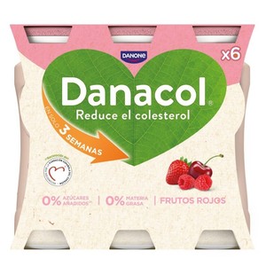 DANACOL Iogurt per beure desnatat de fruits vermells 6 ud