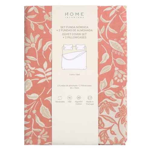 HOME INTERIORS Joc 1 funda nòrdica i 2 fundes de coixí coral 150 cm