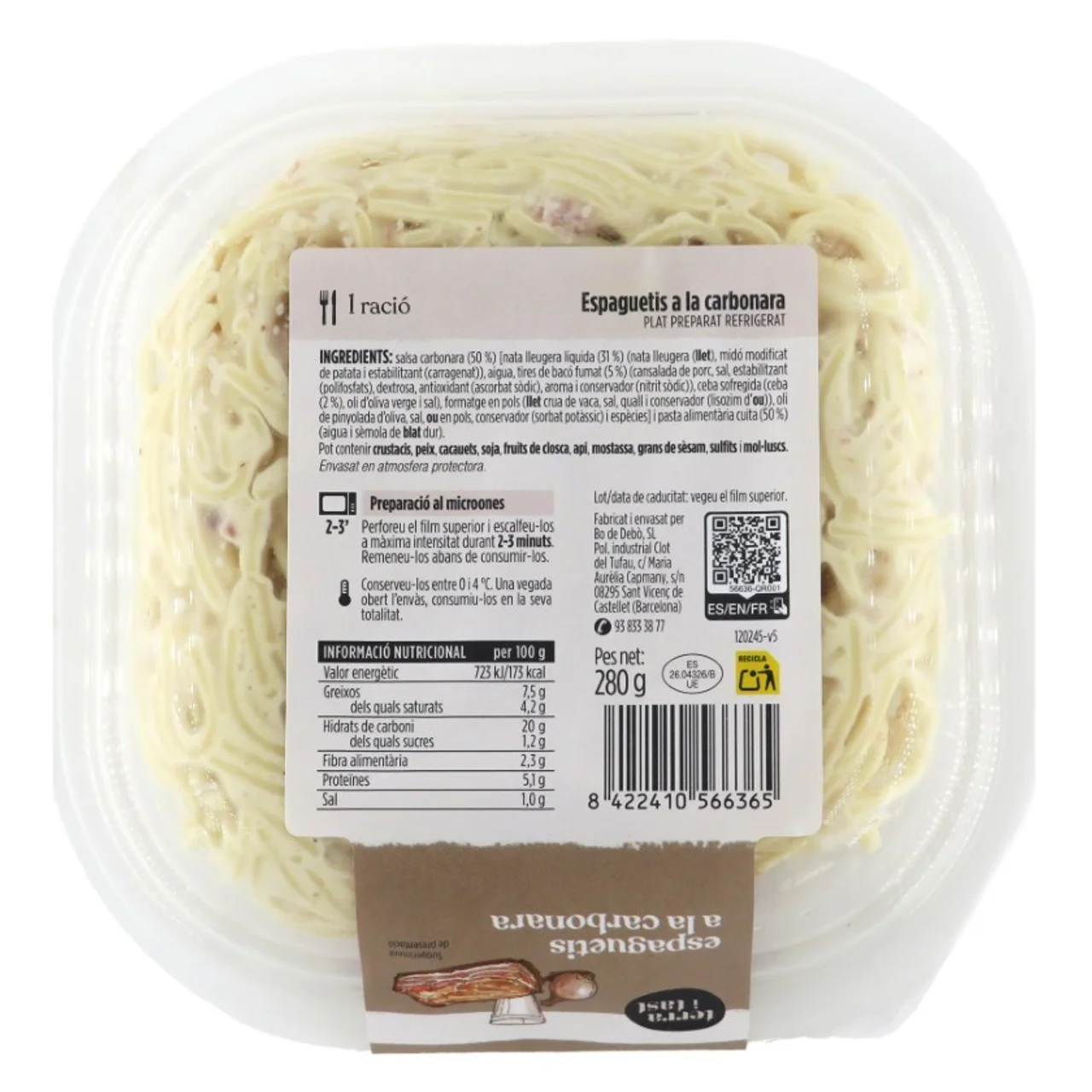 TERRA I TAST Espaguetis a la carbonara