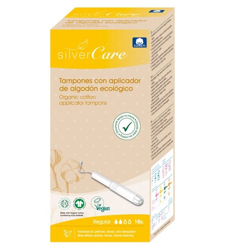 SILVER CARE Tampons regulars ecològics amb aplicador