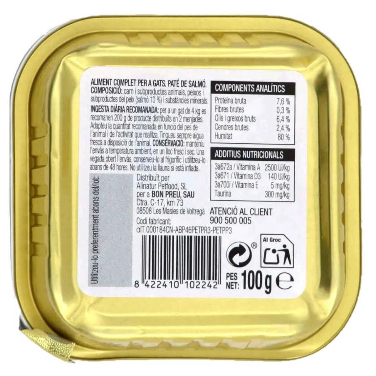 BONPREU Comida de salmón para gato adulto